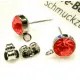 2x rote Edelstahl Strass Ohrstecker mit Öse 15x9x7mm - Schmuckzubehör Ohrringe basteln - Leisure-Beads DIY