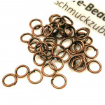 50x kupferfarben Biegering 5mm x 0,7mm rund Binderinge - kupferfarben Schmucktzubehör