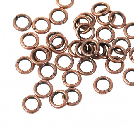 Leisure-Beads - 50x kupferfarben Biegering 5mm x 1mm Binderinge - kupferfarben Schmucktzubehör
