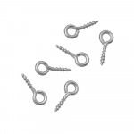 10x Edelstahl Schmuckhaken 10mm silberfarben Perlenhaken Anhängerhaken mit Gewinde - Schmuckzubehör