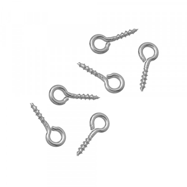 10x Edelstahl Schmuckhaken 10mm silberfarben Perlenhaken Anhängerhaken mit Gewinde - Schmuckzubehör - Leisure-Beads DIY