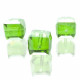 4x grün-AB 10x10mm Glas Würfel Perlen mit geschliffener Kante - Glasschmuck Schmuckzubehör