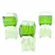 4x grün-AB 10x10mm Glas Würfel Perlen mit geschliffener Kante - Glasschmuck Schmuckzubehör - Leisure-Beads DIY