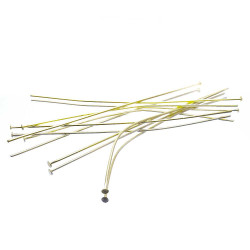 Leisure-Beads - 10x goldfarben Nietstifte 80mm Schmuckdraht mit Kopf - Schmuckzubehör Nietstifte