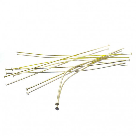 Leisure-Beads - 10x goldfarben Nietstifte 80mm Schmuckdraht mit Kopf - Schmuckzubehör Nietstifte