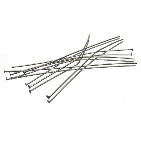 Leisure-Beads - 10 gunmetal Nietstifte 80mm Schmuckdraht mit Kopf - gunmetal Schmuckzubehör