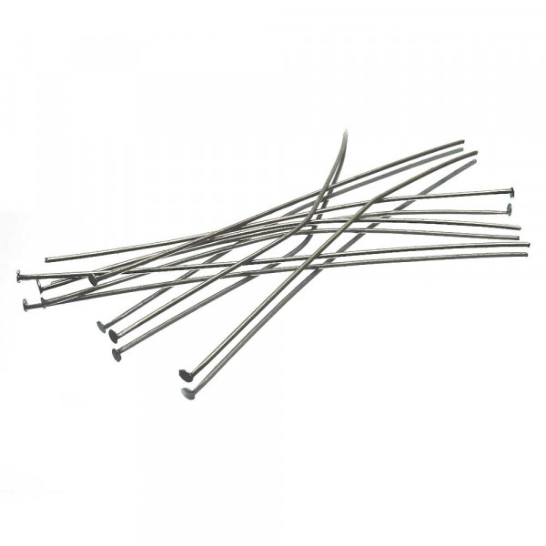 10 gunmetal Nietstifte 80mm Schmuckdraht mit Kopf - gunmetal Schmuckzubehör - Leisure-Beads DIY