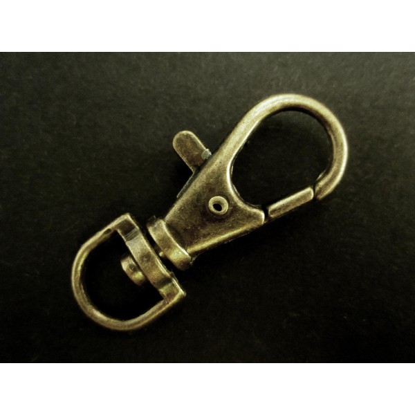 1x bronzefarben Karabinerhaken 38x15mm matte Oberfläche Schmuckverschluss - Schmuckzubehör - Leisure-Beads DIY