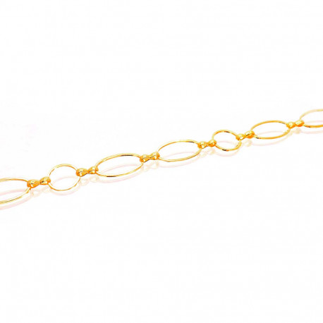 Leisure-Beads - 1m goldfarbene Messing Kette 12mm breit - Schmuckzubehör