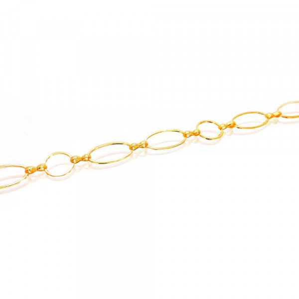 1m goldfarbene Messing Kette 12mm breit - Schmuckzubehör - Leisure-Beads DIY