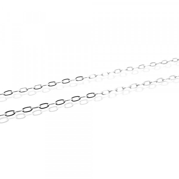 1m silberfarbene Gliederkette 4x6mm - Schmuckzubehör - Leisure-Beads DIY