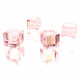 4x Rosa-AB 10x10mm Glas Würfel Perlen mit geschliffener Kante - Glasschmuck Schmuckzubehör