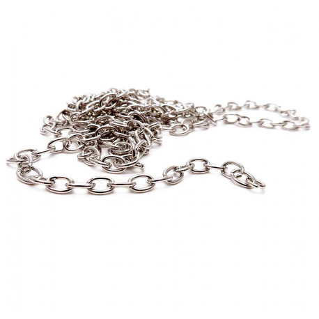 Leisure-Beads - 1m silberfarbene Gliederkette 4x6mm - Schmuckzubehör