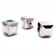 4x silberfarbene 10x10mm Glas Würfel Perlen mit geschliffener Kante - Glasschmuck Schmuckzubehör - Leisure-Beads DIY