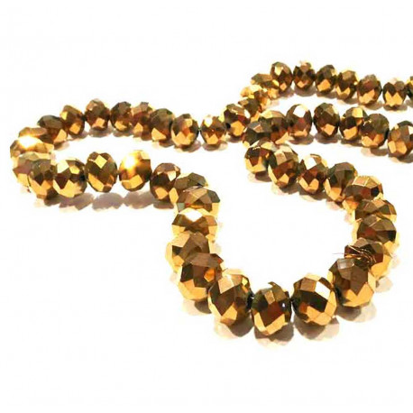 Leisure-Beads - 145 goldfarben Glasperlen 3x4mm geschliffene Rondelle - Schmuckzubehör Glasperlen