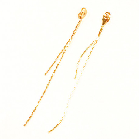 Leisure-Beads - 2x goldfarben Ketten Ohrstopper 80mm für Ohrstecker - Schmuckzubehör Ohrringe