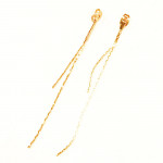 2x goldfarben Ketten Ohrstopper 80mm für Ohrstecker - Schmuckzubehör Ohrringe