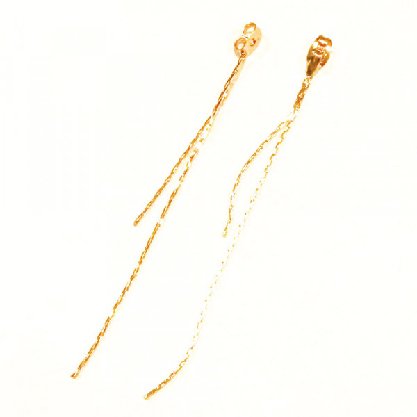 2x goldfarben Ketten Ohrstopper 80mm für Ohrstecker - Schmuckzubehör Ohrringe - Leisure-Beads DIY