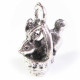 1x silberfarbener Osterhase Anhänger im Osterkorb ca. 18x13x10mm silberfarbener Schmuckanhänger - Schmuckzubehör