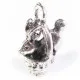 1x silberfarbener Osterhase Anhänger im Osterkorb ca. 18x13x10mm silberfarbener Schmuckanhänger - Schmuckzubehör - Leisure-Beads DIY