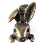 1x bronzefarben Osterhase Anhänger Hasenkopf 13x10x4mm bronzefarbener Schmuckanhänger - Schmuckzubehör