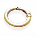 1x bronzefarben Ringverschluss 25x4mm Karabinerhaken - Schmuckzubehör