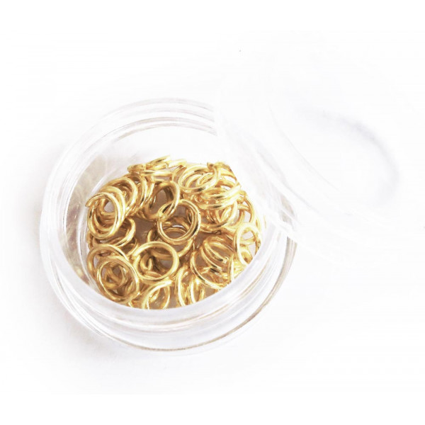 50x Edelstahl Biegering 6mm x 1mm goldfarben rund Binderinge - Schmuckzubehör - Leisure-Beads DIY