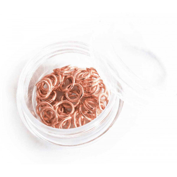 50x Edelstahl Biegering 6mm x 1mm rosegoldfarben rund Binderinge - Schmuckzubehör - Leisure-Beads DIY