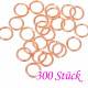 300x rosegoldfarben Biegering 6mm x 0,8mm Binderinge - Schmuckzubehör