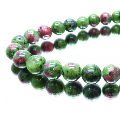 Leisure-Beads - 5x Turmalin Perle 8mm Natursteinperlen - Schmuckzubehör