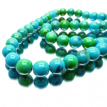 Leisure-Beads - 5x Kieselmalachit Perle 8mm Natursteinperlen - Schmuckzubehör