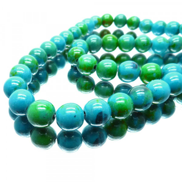 5x Kieselmalachit Perle 8mm Natursteinperlen - Schmuckzubehör - Leisure-Beads DIY