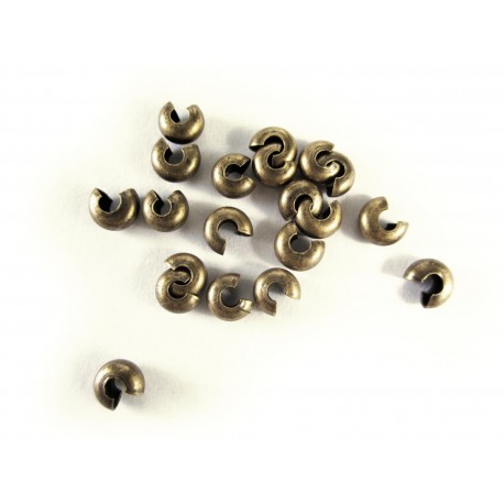 Leisure-Beads - 20 bronzefarben Kaschierperlen 3x4mm matte Cover Crimp Perlen - Schmuckzubehör