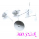 300x silberfarbene Ohrstecker 10mm zum Bekleben mit Stopper - Schmuckzubehör Ohrringe