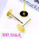 300x goldfarben Ohrstecker 6mm zum Bekleben Studs - Schmuckzubehör für Ohrringe