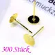 300x goldfarben Ohrstecker 6mm zum Bekleben Studs - Schmuckzubehör für Ohrringe - Leisure-Beads DIY