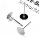 20 Stück silberfarbene Ohrstecker 6mm zum Bekleben mit Stopper - Schmuckzubehör Ohrringe