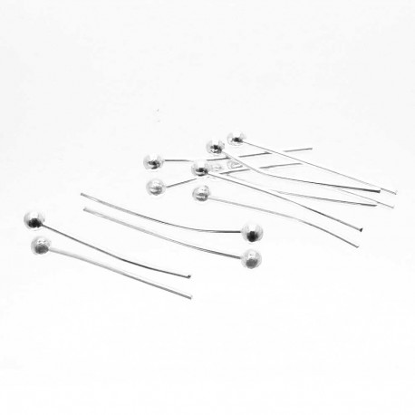 Leisure-Beads - 20 Nietstifte 16mm hellsilberfarben mit rundem Kopf - Schmuckzubehör