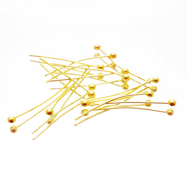 20 goldfarben Nietstifte 20mm mit rundem Kopf - Schmuckzubehör Nietstifte - Leisure-Beads DIY