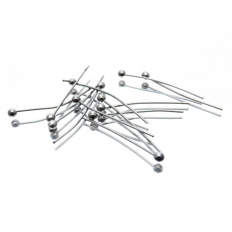 Leisure-Beads - 20 gunmetal Nietstifte 20mm mit rundem Kopf - gunmetal Schmuckzubehör