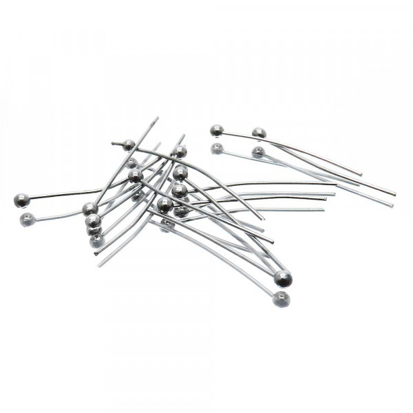 20 gunmetal Nietstifte 20mm mit rundem Kopf - gunmetal Schmuckzubehör - Leisure-Beads DIY