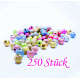 300 bunte ACRYL Perlen Stardust 6mm angerauhte Acrylperlen im bunten Perlenmix - Schmuckzubehör Acrylperlen