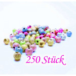 250 bunte ACRYL Perlen Stardust 6mm angerauhte Acrylperlen im bunten Perlenmix - Schmuckzubehör Acrylperlen