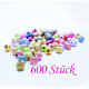 600 bunte ACRYL Perlen Stardust 4mm angerauhte Acrylperlen im bunten Perlenmix - Schmuckzubehör Acrylperlen