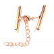 1x KC-goldfarben 25mm Perlenband Verbinder Set mit Karabiner und Kettchen - Schmuckzubehör