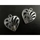 2x Herz Anhänger ca. 22x19mm silberfarben Schmuckanhänger - Schmuckzubehör - Leisure-Beads DIY