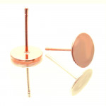 10x rosegoldfarben Ohrstecker 12x8mm zum Bekleben - Schmuckzubehör Ohrringe basteln