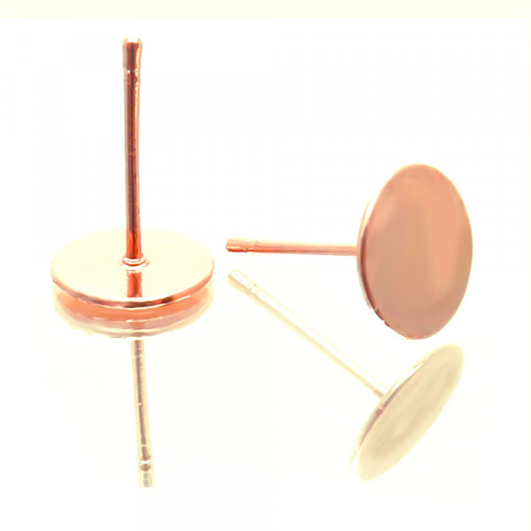 10x rosegoldfarben Ohrstecker 12x8mm zum Bekleben - Schmuckzubehör Ohrringe basteln - Leisure-Beads DIY
