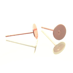 Leisure-Beads - 10x rosegoldfarben Ohrstecker 12x6mm zum Bekleben - Schmuckzubehör Ohrringe basteln