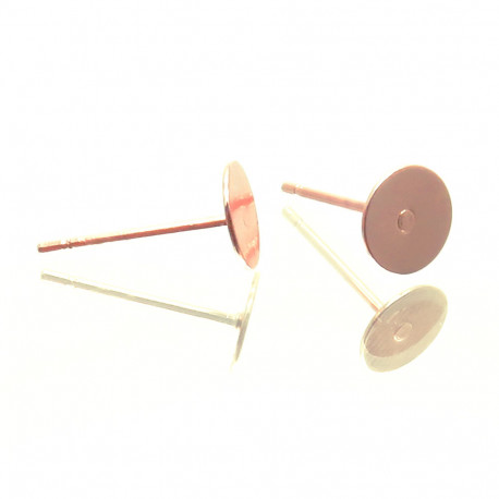 Leisure-Beads - 10x rosegoldfarben Ohrstecker 12x6mm zum Bekleben - Schmuckzubehör Ohrringe basteln